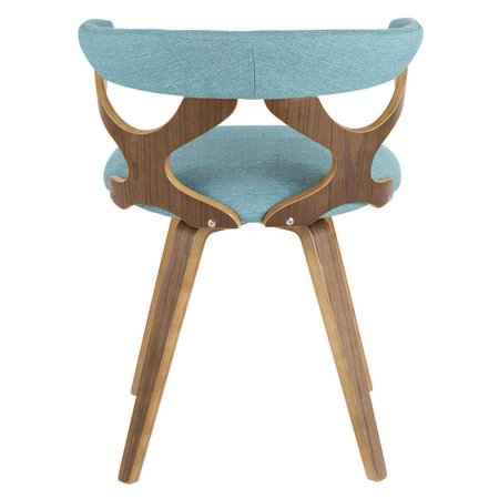 Lumisource Gardenia Dining/Accent Chair in Walnut Wood and Teal Fabric CH-GARD WL+TL